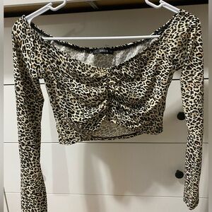 Cheetah Long-sleeve Crop